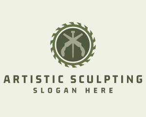 Sculpting - Carpentry Lumber Woodcutting logo design