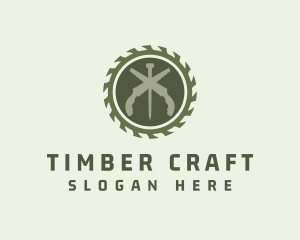 Carpentry Lumber Woodcutting logo design