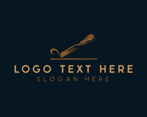 Logger - Wood Carpentry Chisel logo design