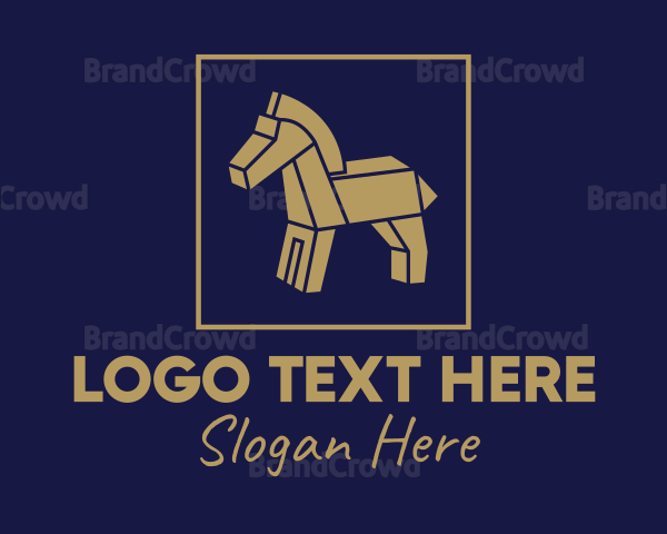 Brown Wooden Horse Logo
