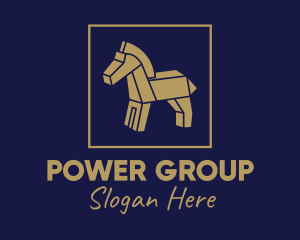 Toy - Brown Wooden Horse logo design