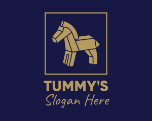 Nursery - Brown Wooden Horse logo design