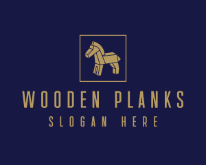 Brown Wooden Horse logo design