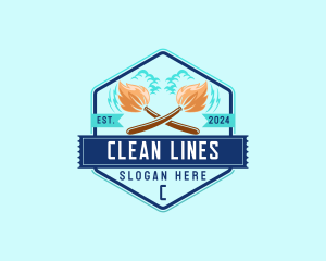 Broom Maintenance Cleaning logo design