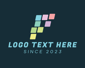 Streamer - Pixel Application Letter P logo design