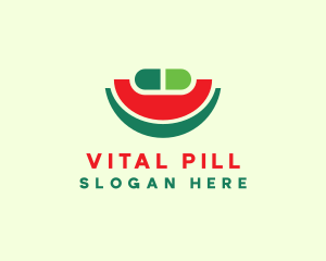 Pill - Watermelon Medical Pill logo design