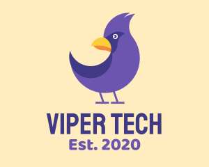 Violet Cartoon Bird logo design