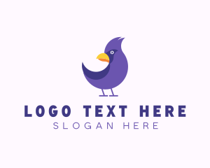 Animal - Violet Cartoon Bird logo design