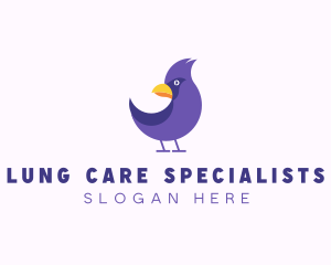 Violet Cartoon Bird logo design