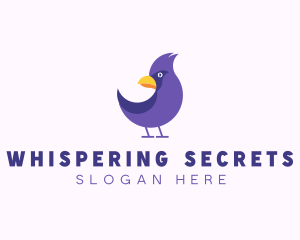 Violet Cartoon Bird logo design