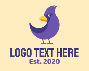 Beak - Violet Cartoon Bird logo design