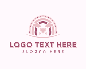 Postpartum - Boho Rainbow Postnatal logo design