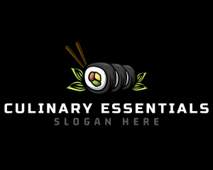 Asian Sushi Roll Culinary logo design