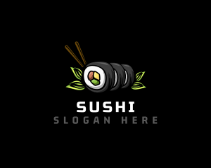 Asian Sushi Roll Culinary logo design