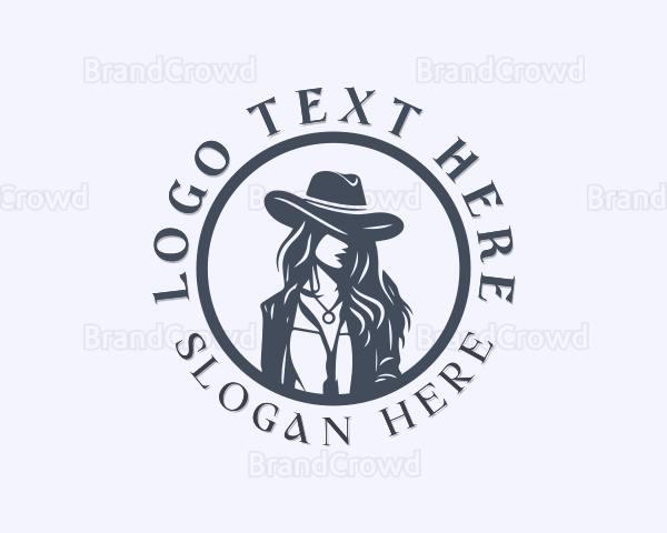 Rodeo Equestrian Cowgirl Logo