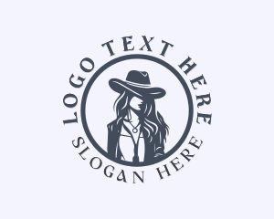 Cowboy Hat - Rodeo Equestrian Cowgirl logo design