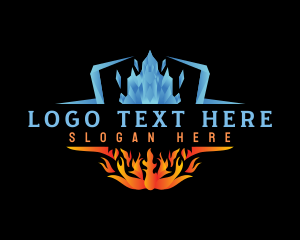 Refrigerator - Ice Fire Element logo design