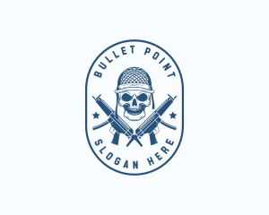 Gun - Skull Gun Army logo design