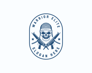 Taser - Skull Gun Army logo design