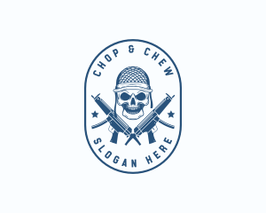 Shooting Gallery - Skull Gun Army logo design