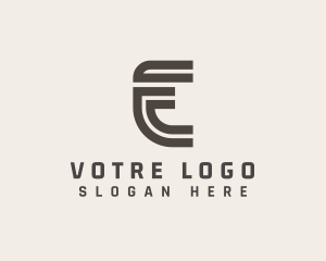 Curved Business Letter E Logo