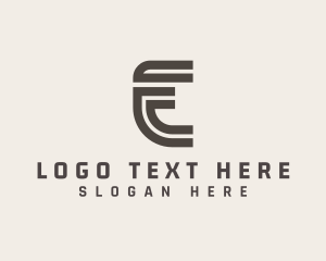 Letter E - Curved Business Letter E logo design