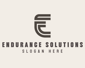 Curved Business Letter E logo design