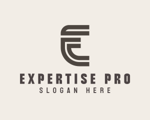 Curved Business Letter E logo design