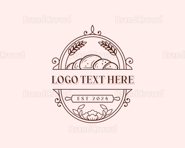 Croissant Bread Pastry Logo