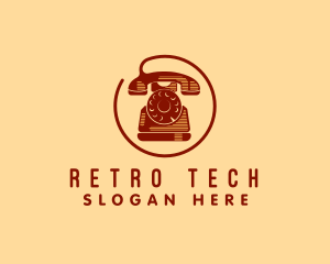 Retro Old School Telephone logo design