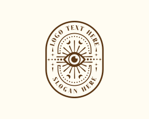 Moon - Cosmic Eye Boho logo design