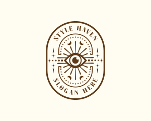 Fortune Telling - Cosmic Eye Boho logo design