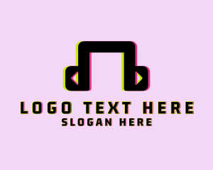 Music - Music Streaming Headphones logo design