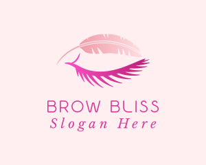 Eyebrow - Pink Feather Eyebrow logo design
