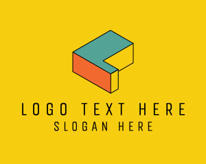Multicolor - 3D Pixel Letter L logo design
