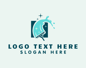 Cleaning Water Squeegee logo design