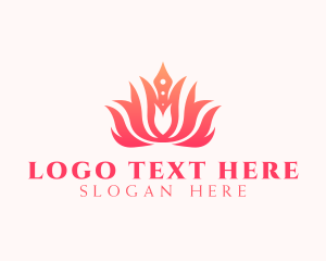 Balance - Lotus Flower Crown logo design