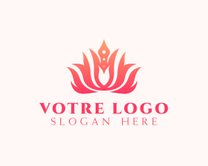 Golden - Lotus Flower Crown logo design