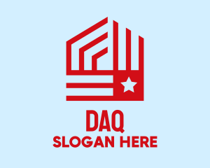 Red Flag Pattern House Logo