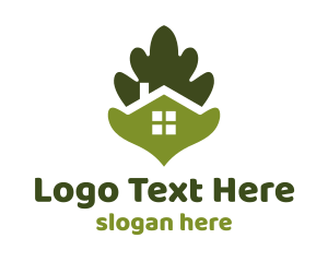 Green House - Green Leaf House logo design