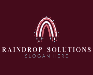 Raindrop - Boho Rainbow Raindrop logo design