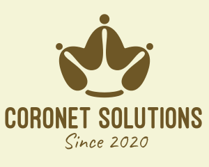 Coronet - Brown Coffee Bean Crown logo design