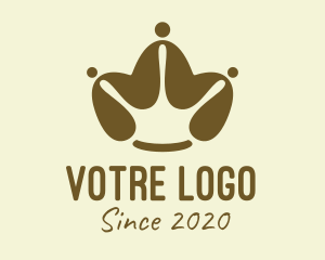 Queen - Brown Coffee Bean Crown logo design