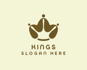 Brown Coffee Bean Crown logo design