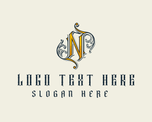 Designer - Gothic Ancient Letter N logo design