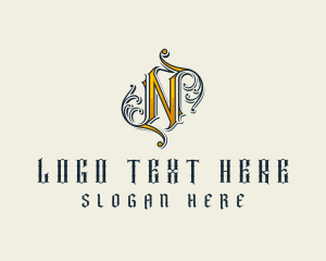 Designer - Gothic Ancient Letter N logo design