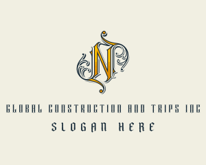 Event Styling - Gothic Ancient Letter N logo design