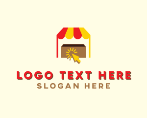 Online Shopping - E-commerce Cart Click Stall logo design