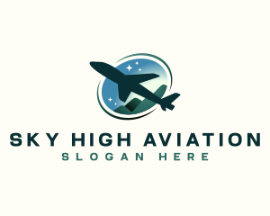 Airplane Travel Mountain  logo design