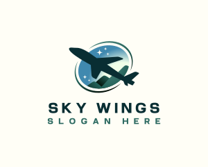 Airplane Travel Mountain  logo design